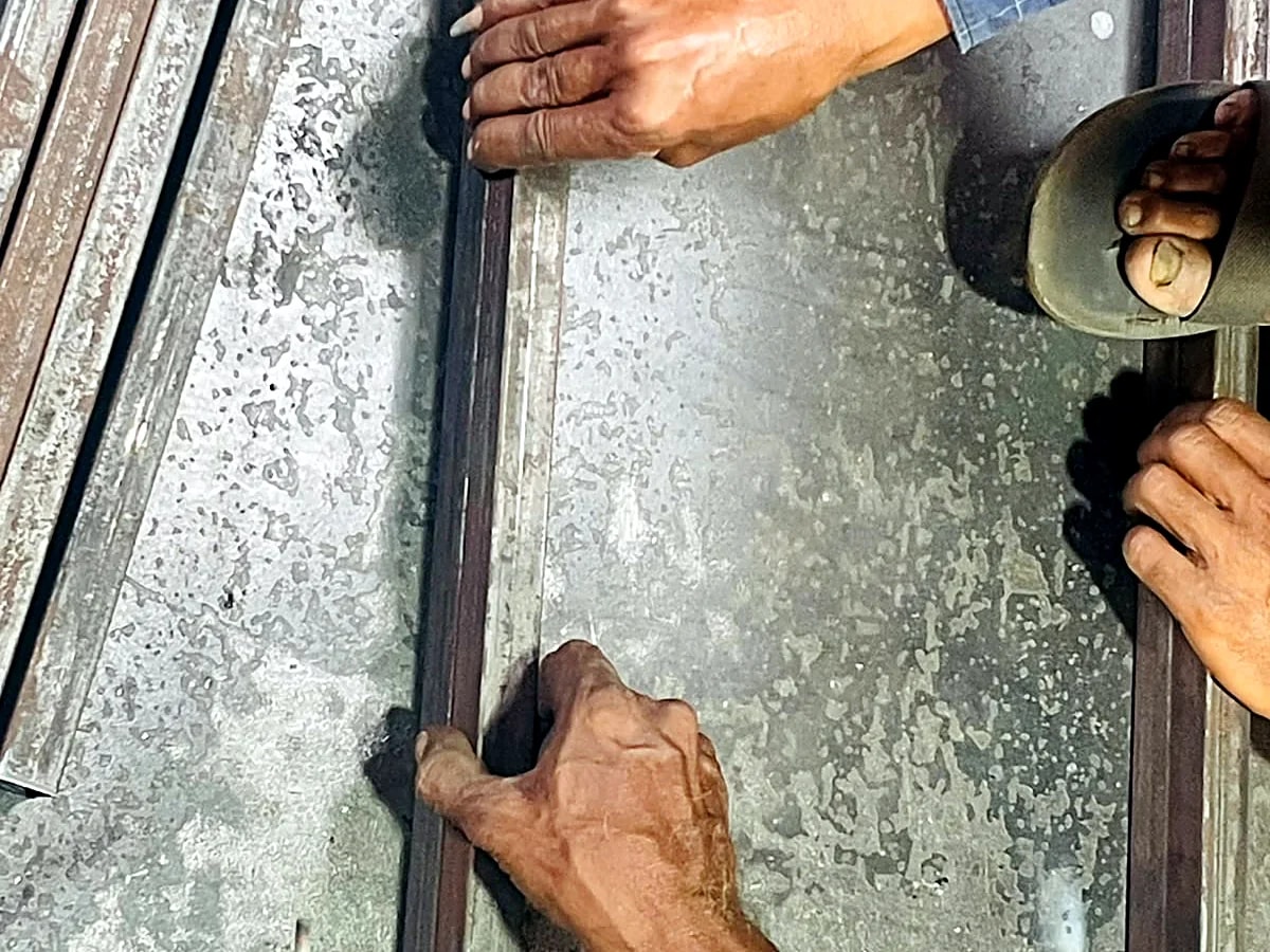 Fabrication — frame alignment by hand