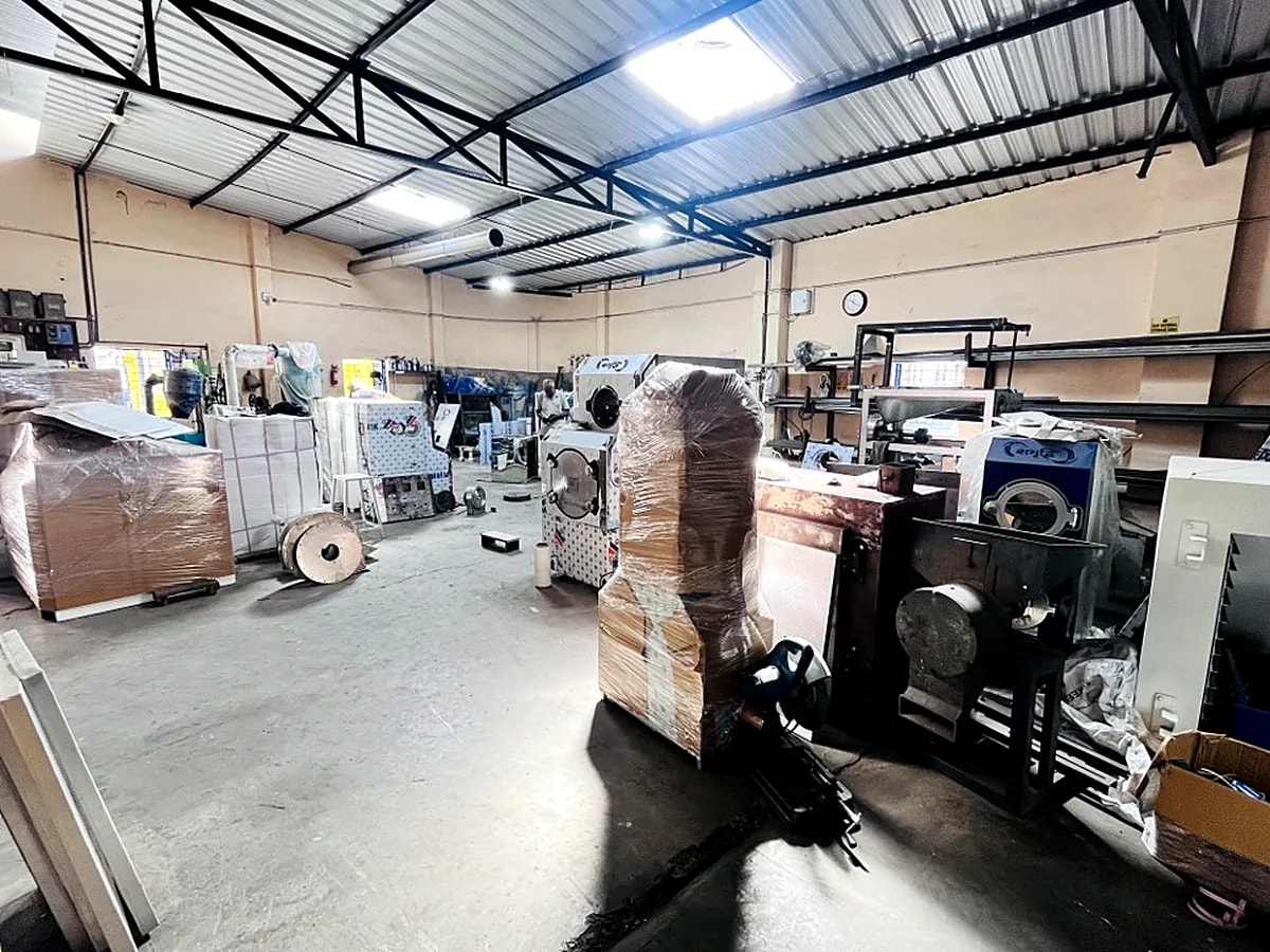 Factory floor — machines ready for dispatch
